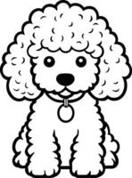 poodle dog black outline without background vector