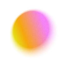 eps10 yellow pink color circle gradient noise gradation. Abstract colorful watercolor blur mesh shape on white background. Gradient aura, grain neon blob with noise effect. vector