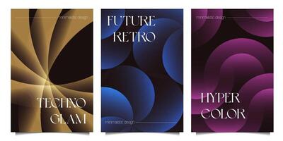 Circles minimal abstract covers templates set. Techno future or elegant business concept, pattern for wallpaper, banner, background, landing page, wall art, invitation, prints. vector