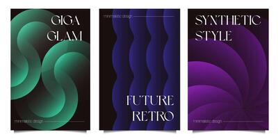 Abstract backgrounds set with circles and shades. Dynamic geometric shapes composition. Eps10 vector