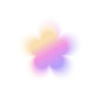 Yellow pink violet gradient gradation flower shape. Abstract colorful watercolor blur mesh isolated. Gradient aura, grain neon blob with noise effect, soft color. illustration vector