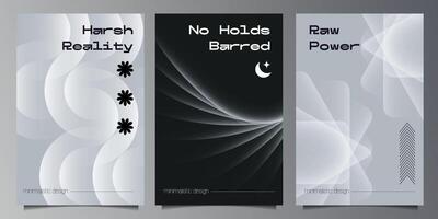 Rotating Circle abstract backgrounds set. Brutalism inspired graphic design of poster cover layout made with abstract gradient elements and geometric shapes. vector