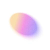 Purple and yellow color circle gradient noise gradation. Abstract violet pink colorful watercolor blur mesh shape on white. Gradient aura, grain neon blob with noise effect. Trendy element. vector