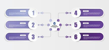 Infographic design with icons and 6 options for presentation vector