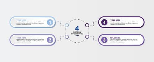 Modern infographic with 4 steps for presentation. vector