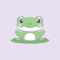 a cartoon frog sitting on the ground vector
