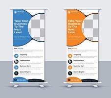 Simple business roll up banner template, Creative roll up banner design, Free vector