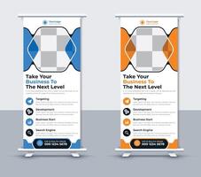 Simple business roll up banner design template, Free vector
