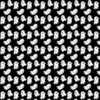 Spooky Seamless Halloween Characters Pattern in Black and White Colors for Merchandise Tshirts Web and Print Design vector