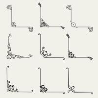 Set of decorative elements for the corners of the page vector
