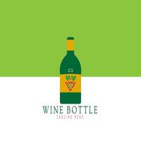 Wine bottle logo design template vector