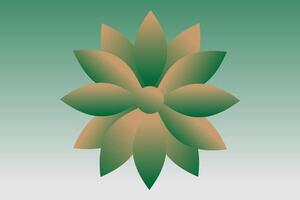 a green and brown flower on a green background vector