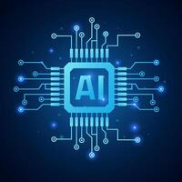 Artificial intelligence chip. AI technology background, banner concept. vector