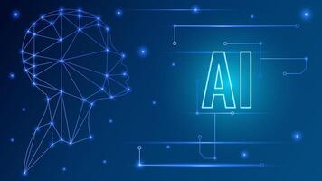 Artificial intelligence banner. AI background. vector