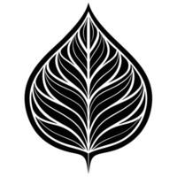 Elegant Leaf Silhouette Minimalist Design on White Background vector