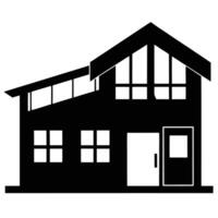Minimalist Modern House Silhouette with Window Clean Design vector