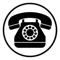 Vintage Landline Telephone Icon - Clean Art on White Background vector
