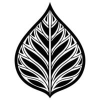 Elegant Leaf Silhouette Minimalist Design on White Background vector