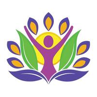 Simple Wellness Logo Icon on White Background vector