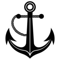 Minimalist Anchor in Glype Silhouette High Quality Design vector