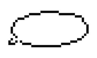 Pixel Speech Bubble. Talk Cloud y2k digital retro message. Game text box, comment. Empty Frame or border in retro games style. vector