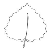 One continuous line drawing of abstract autumn leaf. Contour drawing with editable stroke. Minimalist art, modern decoration on Fall season. vector