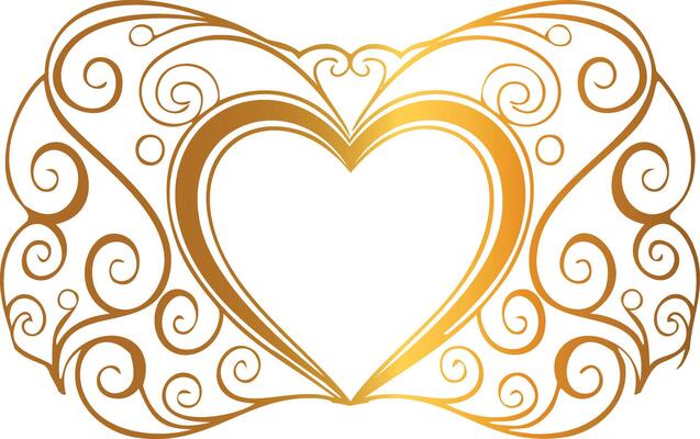 Ornate decorative frame with heart and swirls.