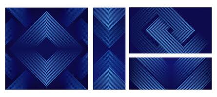 Futuristic striped line backgrounds. Geometric square stripes, modern dynamic zen aesthetic and intersecting lines symmetrical designs backdrop set vector