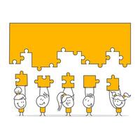 Teamwork. Teamwork of partners striving to achieve common goals and benefit the company. vector