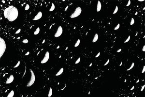 Realistic Raindrops Pattern on Black Background - Detailed Rain Illustration with Droplet Textures and Overlay Effects vector