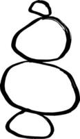A drawing of a stack of stones vector