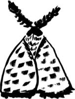 An illustration of a teepee with a feather on top vector