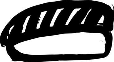 A black and white drawing of a hat vector