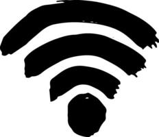 A black and white image of a wifi symbol vector