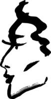 A black and white drawing of a man's face vector