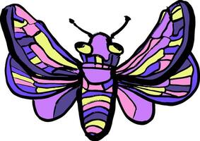 A colorful butterfly with a black and white background vector
