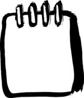 A black and white drawing of a notebook vector