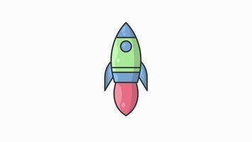shuttle rocket animated icon alpha channel motion graphic design video