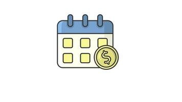 earning date calender animated icon looping alpha channel motion graphic design video