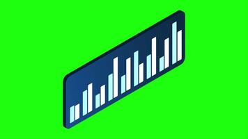 Digital bar chart with growing business concept. Animation futuristic graph. Digital bar chart. 4K animated in isometric style video