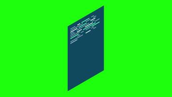Isometric coding screen animation. Coding programming technology. Programming concept. Technology animation. 4K animated in isometric style video