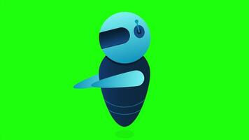 Futuristic robot animation. Flying robot with lens. Robotic innovation technology. 4K animated in isometric style video