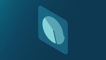 Isometric cycle diagram animation for infographics. 3D Pie chart. Pie chart icon. 4K animated in isometric style video