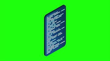 Isometric coding screen animation. Coding programming technology. Programming concept. Technology animation. 4K animated in isometric style video