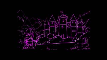 Neon frame effect,Adorable Knight in a Castle on black background video