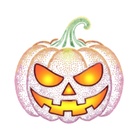 cutouts jack-o-lantern with a mischievous grin and bright, fiery eyes is depicted using a pattern of small, dots cutouts png