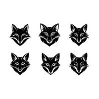 Fox Head and Line Art Design vector