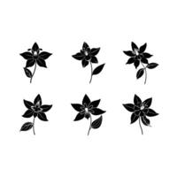 Columbine and Line Art Design for Printable Graphics vector