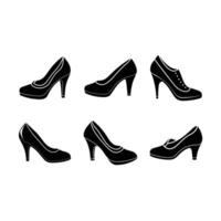 Stylish Lady Shoes and Line Art Design vector
