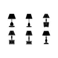 Stylish modern bedside table lamp design in and line art vector